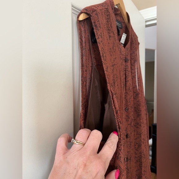 Lane Bryant Designs & Co. Light Brown Patterned Maxi Length Dress Size 24W - Picture 13 of 13